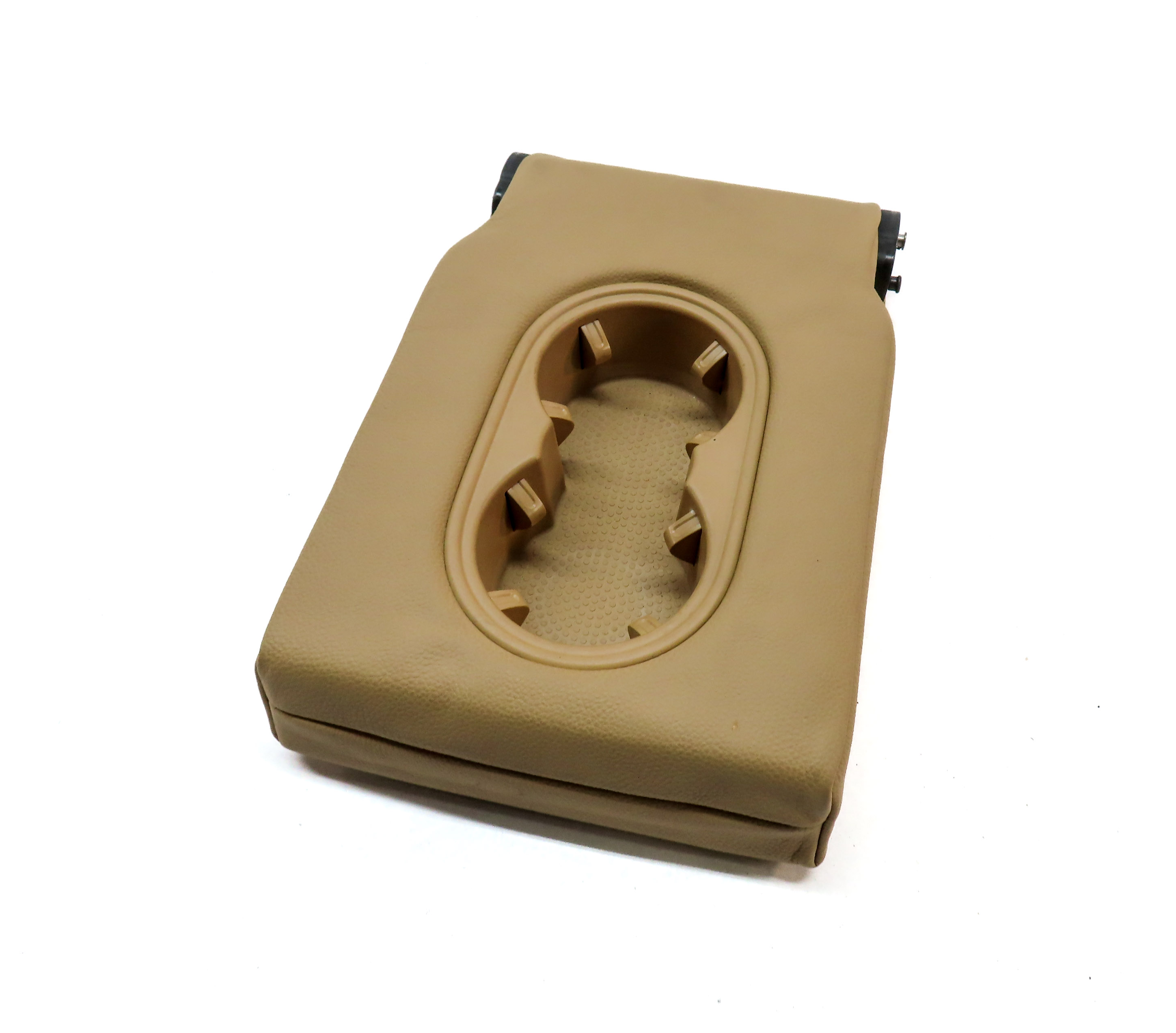 11-18 PORSCHE CAYENNE 958 REAR CENTER SEAT BACK CONSOLE ARMREST CUPHOLDER(BEIGE) — exact item pictured